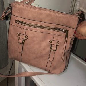 Dusty Rose Pink Crossbody Bag Purse